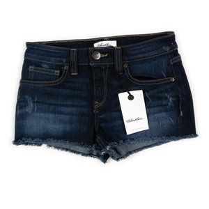 NEW RELENTLESS dark blue stretch denim short shorts size 23 (25" waist)